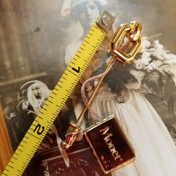 NWT Vintage Monet stick pin gold tone Spectator - Picture 8 of 8